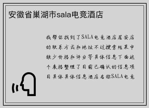 安徽省巢湖市sala电竞酒店